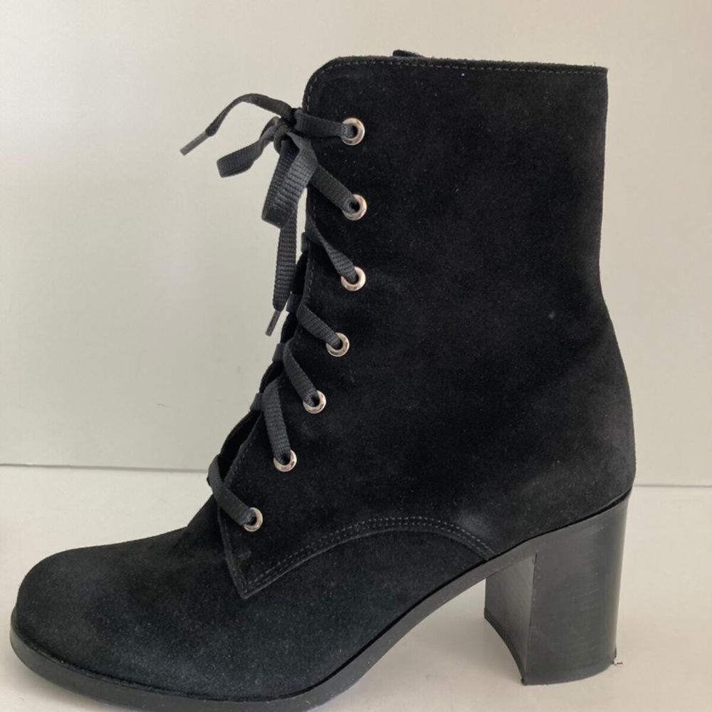 La Canadienne Women's Suede Ankle Boots w/Heel Side Zip Laces Waterproof 10 NWOB